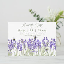 Wassercolor Boho Lavender Save the Date Card