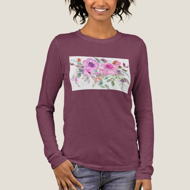 Wassercolor Bouquet Tri-Blend Shirt (Vorderseite)