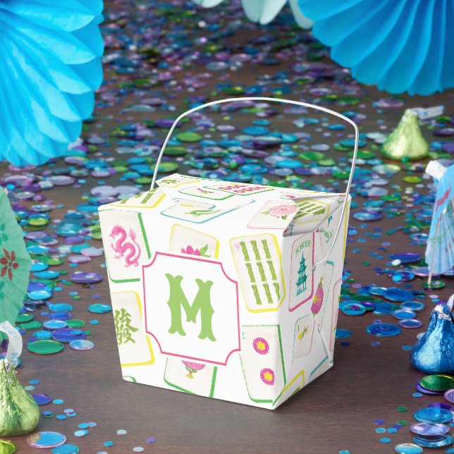 Wassercolor Bright Mahjong Tiles Monogram Geschenkschachtel (Party)