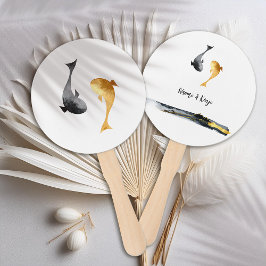 Wassercolor Koi Fish Wedding Fächer