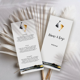 Wassercolor Koi Fish Wedding Menükarte