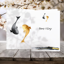 Wassercolor Koi Fish Wedding Programm