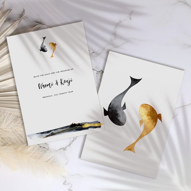 Wassercolor Koi Fish Wedding Save The Date (Von Creator hochgeladen)