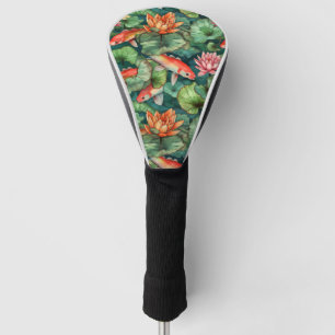 Wassercolor Koi & Water Lilies Golf Head Cover Headcover