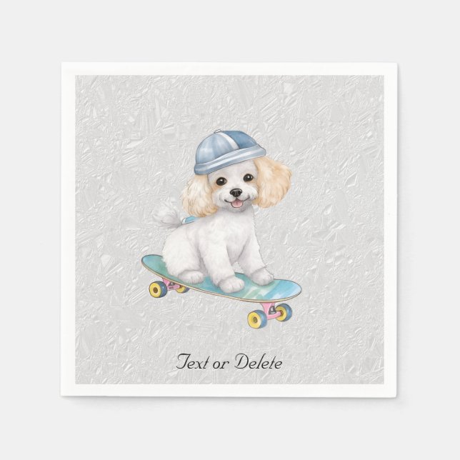 Wassercolor Poodle Napkins Serviette (Vorderseite)