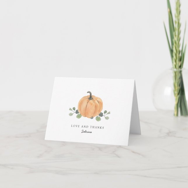 Wassercolor Pumpkin Liebe & danke Ihnen Einladung (Vorderseite)