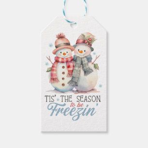 Wassercolor Snowman Geschenkanhänger