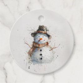 Wassercolor Snowman Geschenkanhänger