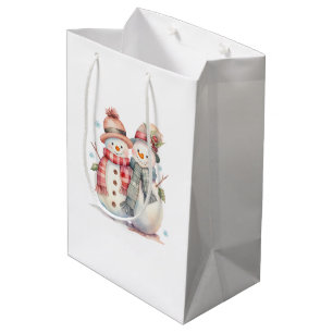 Wassercolor Snowman Mittlere Geschenktüte