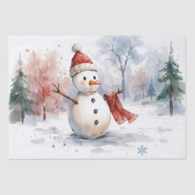 Wassercolor Snowman Seidenpapier (Vorderseite)