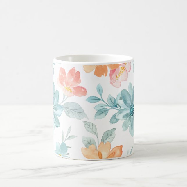 Wasserdichte Blume: Touch der Natur auf einer Tass Kaffeetasse (Mittel)