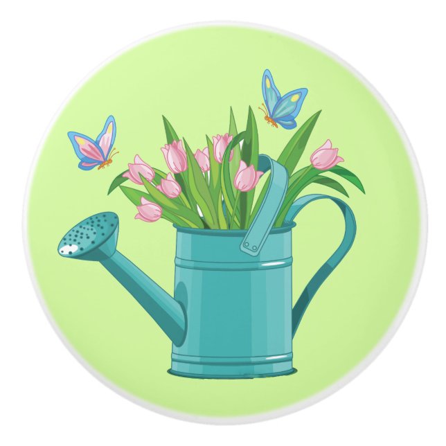Wasserdose aus Blume Keramik Rumpf oder Knöpfe Keramikknauf (Vorderseite)