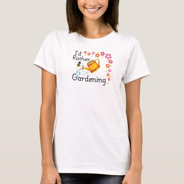 Wasserdose mit Blumendesign für "Gartenbau" T-Shirt (Vorderseite)