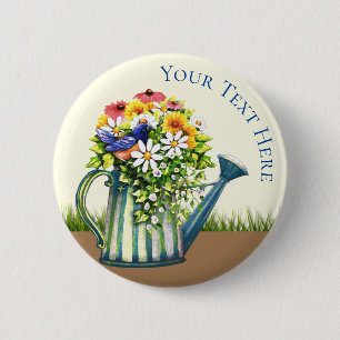 Wasserdose mit Wildblumen Button