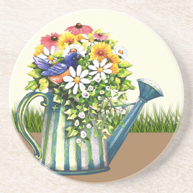 Wasserdose mit Wildblumen Getränkeuntersetzer (Vorne)