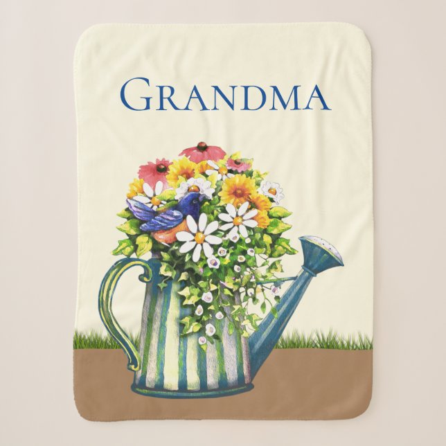 Wasserdose mit Wildblumen Sherpadecke (Vorderseite)