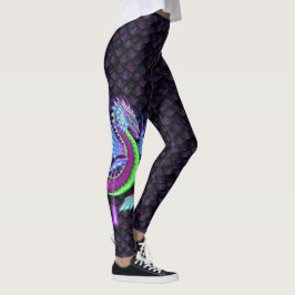Wasserdrache mit rosafarbenen Drachenskala Leggings