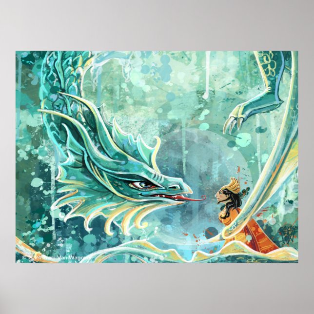 Wasserdrachenkunst Poster (Vorne)