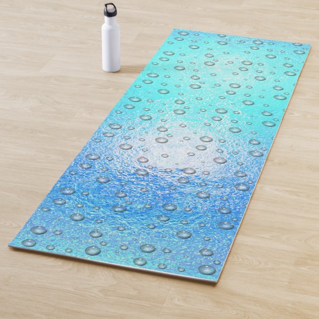 Wassereffekt, gefrorene Textur mit Wassertropfen Yogamatte (Beispiel)