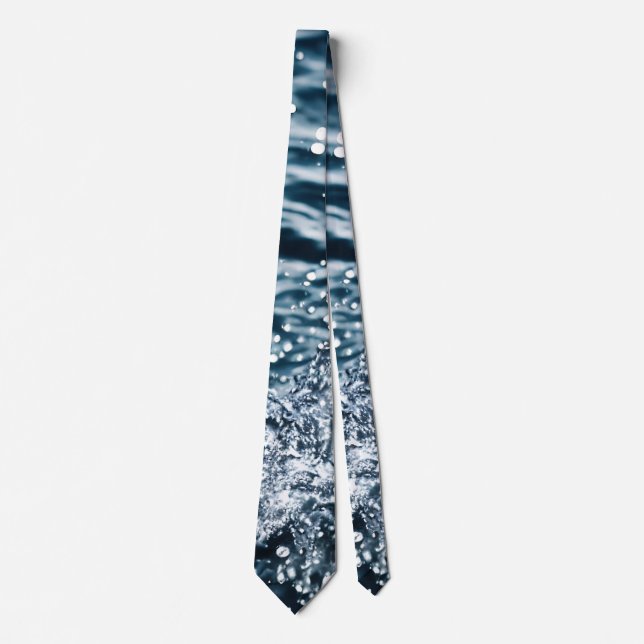 Wassereinbruch mit Tropfen in Aqua Blue Krawatte (Vorderseite)