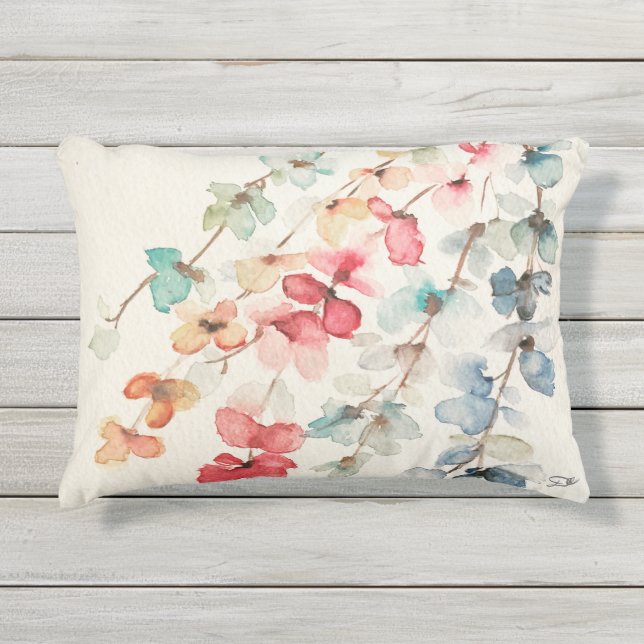Wasserfall 16"x12" Akzent Pillow Kissen Für Draußen (Vorderseite)