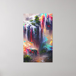 Wasserfall - Abstrakte Malerei Leinwanddruck