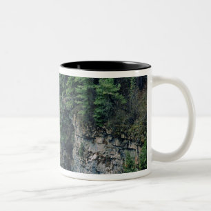 Wasserfall am Falls Creek in Lewis and Clark Zweifarbige Tasse