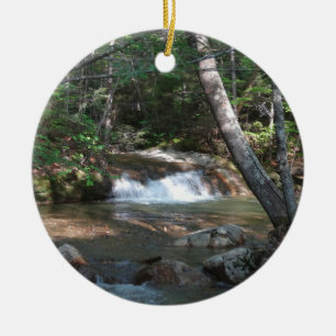Wasserfall am Fluss Pemigewasset II Keramik Ornament