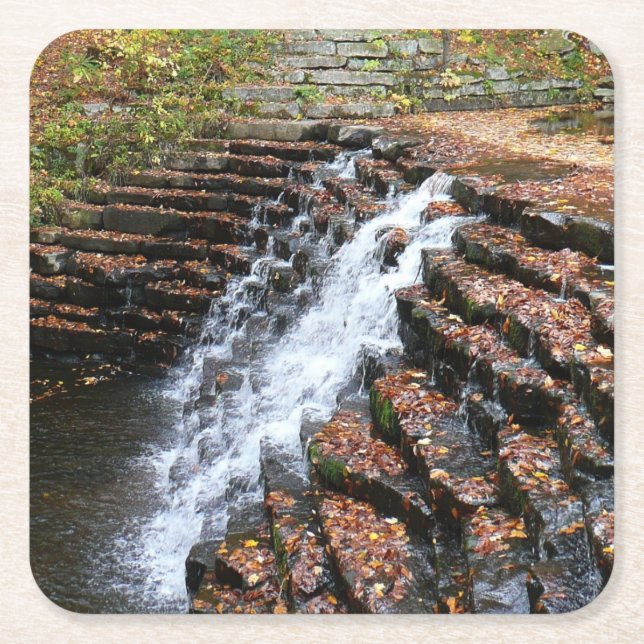 Wasserfall am Laurel Hill Staat Park II Rechteckiger Pappuntersetzer (Vorderseite)