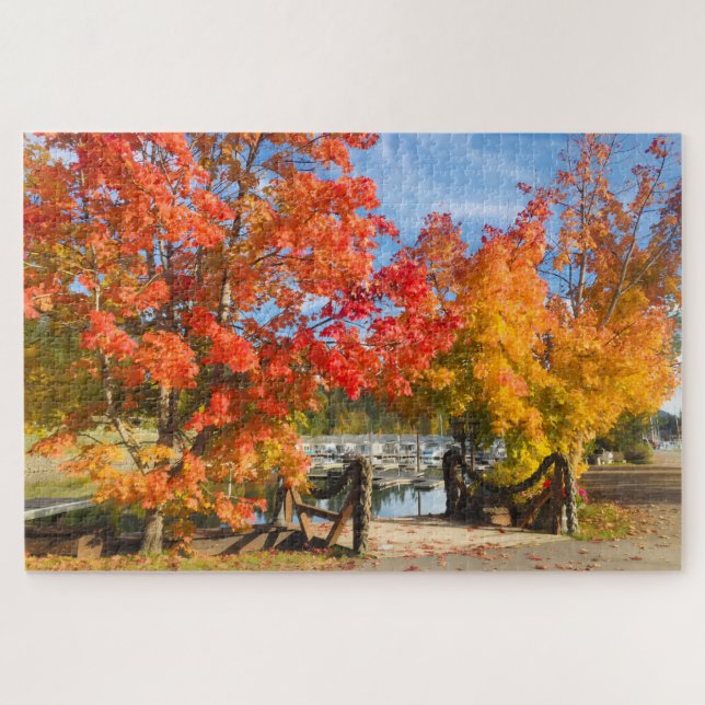 Wasserfall am See 1000-Teile-Puzzle (Horizontal)