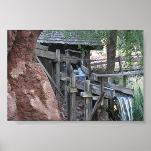 Wasserfall an der großen Donner-Gebirgseisenbahn Poster