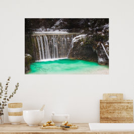 Wasserfall atemberaubender türkisfarbener Wasserse Poster