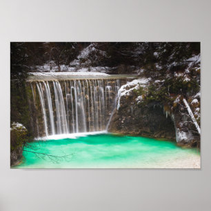Wasserfall atemberaubender türkisfarbener Wasserse Poster