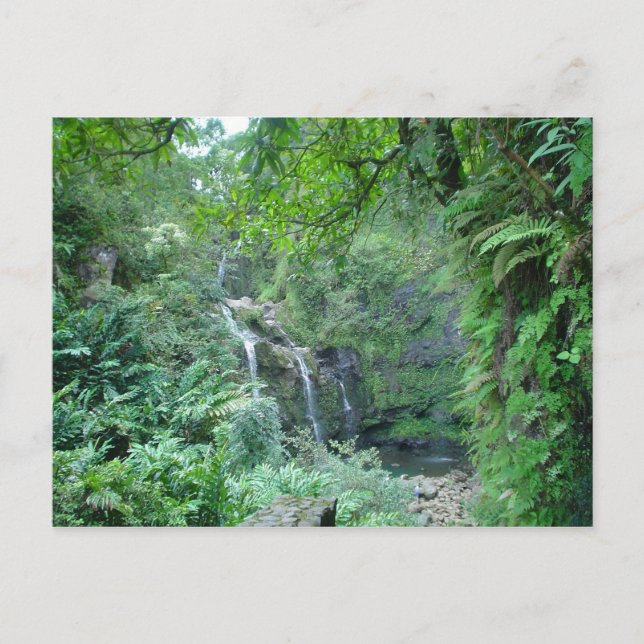Wasserfall auf dem Weg zur Postkarte von Hana (Vorderseite)