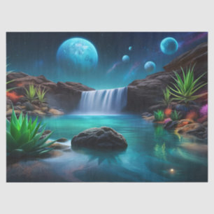 Wasserfall auf einem fernen Planeten Seidenpapier