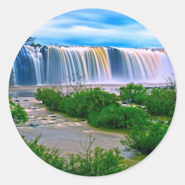 WasserFall-Aufkleber Runder Aufkleber (Vorderseite)