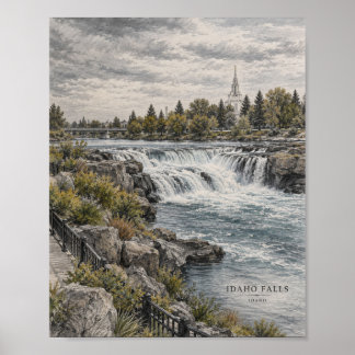 Wasserfall Berglandschaft Poster | Dramatische Nat