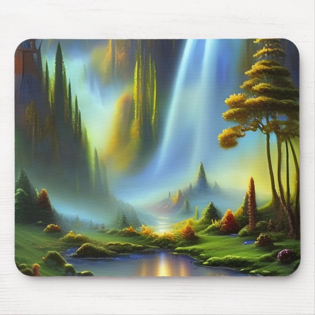 Wasserfall-Bergtal Mousepad (Vorne)