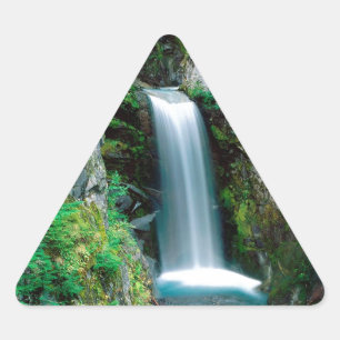 Wasserfall Christine der Mount Rainier Dreieckiger Aufkleber