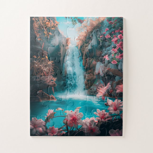 Wasserfall der Ätherischen Inseln im Frühjahr (Vertikal)