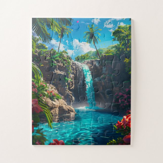 Wasserfall der Ätherischen Inseln im Frühjahr (Vertikal)