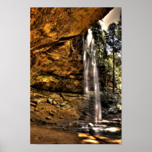 Wasserfall der Höhle, Hügel der Hocken, Ohio Poster