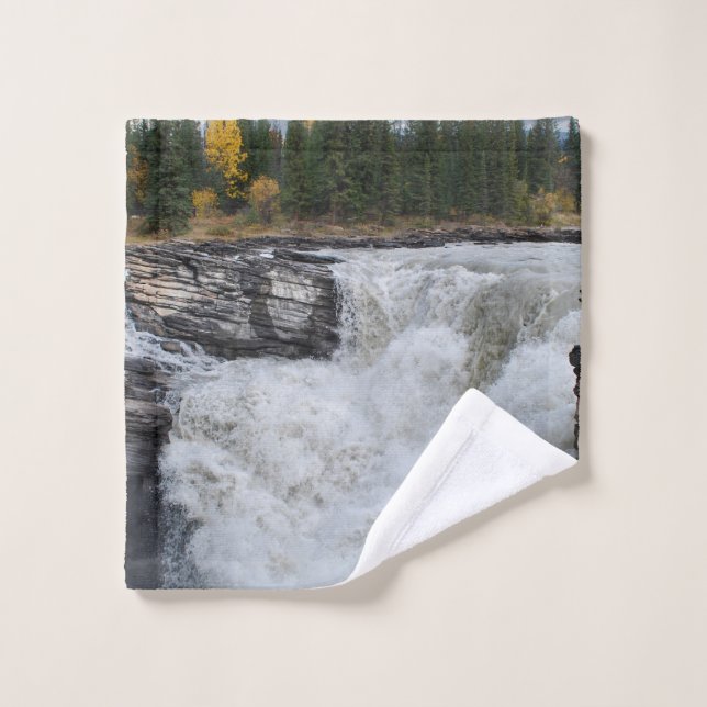 Wasserfall der Natur, Wasserfall Athabasca Badhandtuch Set (Waschlappen)