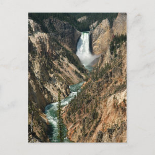 Wasserfall des Yellowstone Postkarte