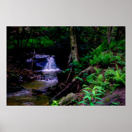 Wasserfall durch Felsen Poster