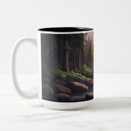Wasserfall, Dusk Sky & Pool | Serene Nature Zweifarbige Tasse