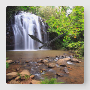 Wasserfall Ellinjaa, Australien Quadratische Wanduhr