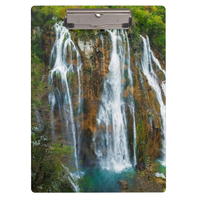 Wasserfall erhöhter Blick, Kroatien Klemmbrett (Vorderseite)