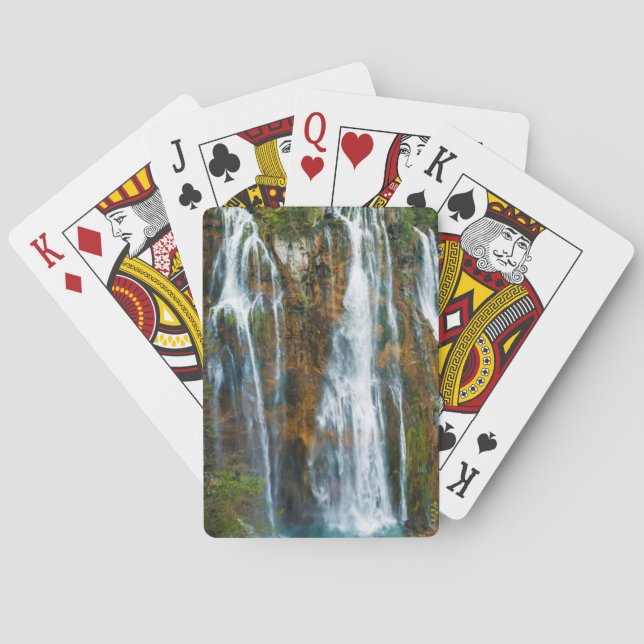 Wasserfall erhöhter Blick, Kroatien Spielkarten (Rückseite)