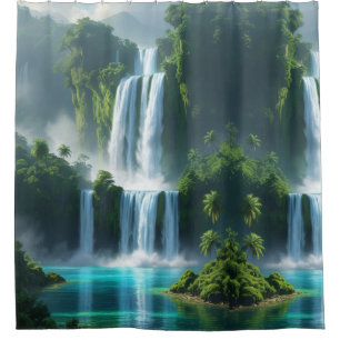 Wasserfall-Flucht: Der Power der Natur in jedem Duschvorhang